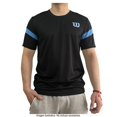 thumbnail image 1 of Playera Wilson Talla EG Deportiva manga corta básica negra detalles azul claro, 1 of 4