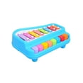 thumbnail image 1 of 2 in 1 Piano Xylophone Musical Instrument with Musical Cards Mallets Educational Toy for Kids - Blue, 1 of 8