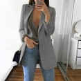 thumbnail image 2 of Womens Open Front Blazer Long Sleeve Solid Slim Fit Work Office Cardigan Jacket S-XXL, 2 of 6