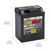 EverStart Platinum AGM Power Sport Battery, Group Size TX7L 12 Volt, 85 CCA