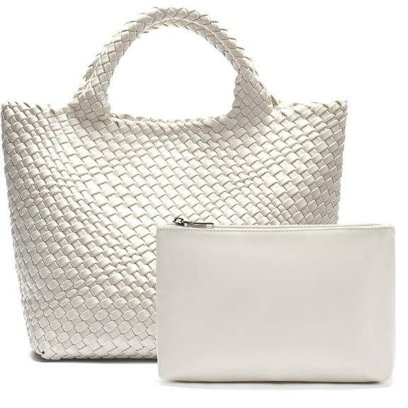 Woven Bags for Women Large Leather Tote Bag Summer Beach Travel Handbags Shopper Shoulder Bag Trendy