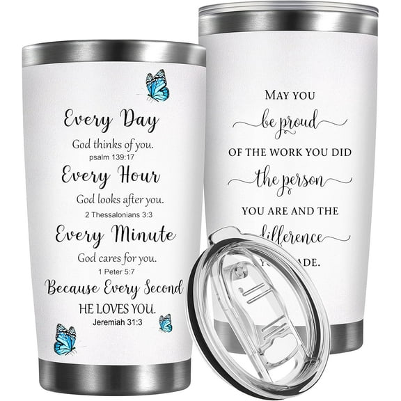 Christian Choice for Women Faith Inspirational Choice Religious Bible Verse for Friends Girls Sister Spiritual Butterfly 20 OZ Stainless Steel Tumbler Birthday Choice for Mom Mothers Day