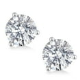 thumbnail image 2 of Gem Stone King 2.00 Ct 14K White Gold IGI Certified Lab Grown Diamond Martini Screw Back Stud Earrings for Women Men | 1 Ct Each Round 6.5MM | D-E Color | VS1-VS2 Clarity, 2 of 6