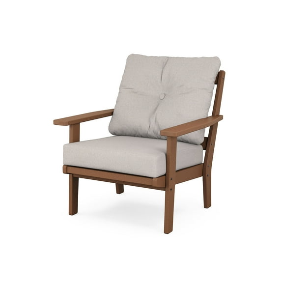 POLYWOOD® Prairie Deep Seating Chair in Teak / Dune Burlap