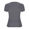 thumbnail image 5 of YYDGH Womens Summer Short Sleeve Cute Crop Tops Casual Basic Crewneck Slim Fit T-Shirts Gray L, 5 of 6