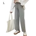 thumbnail image 1 of Pantalones deportivos Mujer Casual Suelto Cintura alta Pierna ancha Pantalón largo, Gris, L Inevent AP001468-02B, 1 of 7