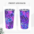 thumbnail image 3 of Music Party Audio Neon Night Stainless Steel Tumbler with Lid and Straw 20oz Vacuum Insulated Travel Mug for Hot & Cold Drinks Coffee Wine Water Cup, 3 of 7