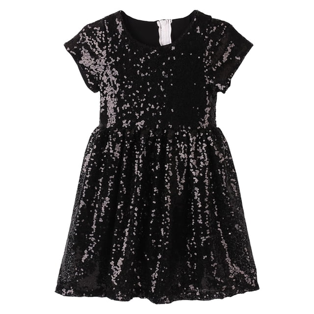 XEGLSBU Robe Fille Bébé Tout-Petits Robe à Paillettes Enfants Robe de Fête Demoiselle d'Honneur Robe de Mariage