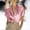 Pink, variant on Ahabrexf Women's Short Sleeve Blazer Top, Satin Notch Lapel Button-Up Commute Jacket for Casual Work Wear