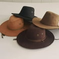 thumbnail image 4 of Color Men Polyester Cap Large-Brim Western Rope Rider Hat New N4S2 Cowboy D9V6, 4 of 9