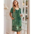 thumbnail image 3 of Ekouaer Nightgowns for Women Short Sleeve House Dresses with Pockets Pleated Moo moos Floral Print Mumu Dress, 3 of 6