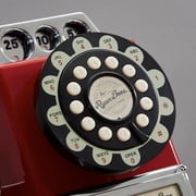 Ryan Bros. American Retro 1950s Payphone with Coin Bank Wall-Mount Corded Phone (Red)