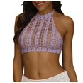 thumbnail image 2 of Tejiojio Back To School Wholesale Womens Swimwear Ladies' Fashion Sexy Hand Hook Knit Tie Neck Hollow Bikini Wrap Swimsuit, 2 of 4