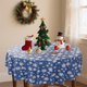 thumbnail image 5 of Mantel desechable de 213 cm/83,86 pulgadas para decoración navideña, redondo, impermeable, ideal para evitar manchas, ideal para regalar en fiestas, como mantel de plástico., 5 of 6