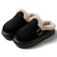thumbnail image 6 of Dakaela Womens Winter Platform Mules Fleece Lined Suede Snow Mini Boots Indoor Outdoor Walking Clogs Shoes, 6 of 8