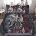 thumbnail image 1 of HAHDAXIA Gothic Skull Bedding Solid Comforter Set for All Seasons,3 Pieces(1 Comforter+2 Pillowcases),Soft Microfiber Bedding Set King(90"x90"), 1 of 7