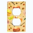 thumbnail image 2 of Metal Light Switch Plate Cover Macaroon Fruit Croissant French Desserts CAK014, 2 of 13