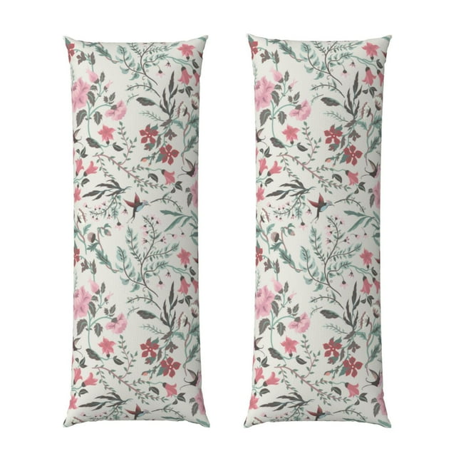Fotbe Fairy Floral Funda para Almohada Corporal con Diseño, Funda de Microfibra Ultrasuave de 20x54 Pulgadas, Ropa de Cama Elegante