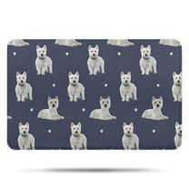 West Highland White Terrier Bathroom Rugs Mat,Non Slip Microfiber Bathroom Rug,Rubber Backing,Soft Bathroom Mats for Bathroom Floor,Tub and Shower,17x27in(43x68cm)