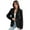 Black XXL, variant on Women Suit Coat Lapel Long Sleeve Flap Pockets Suit Jacket Solid Color Single Button Office Lady Outwear