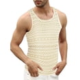 thumbnail image 3 of Men Sleeveless See Through Hollow-Out Mesh Tank Tops, 3 of 5