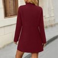 thumbnail image 5 of Coats for Women Single Breasted Trench Coat Fashion A-Line Fall Winter Jackets, Long Sleeve Pure Color Coat for Winter Season,Red,M, 5 of 5