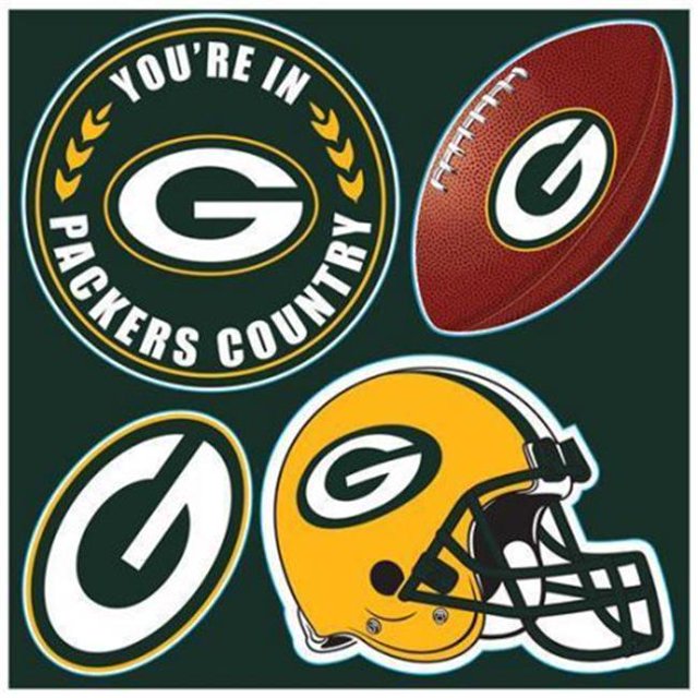 Fremont Die 98616 NFL Green Bay Packers 4 Pièces Magn Set