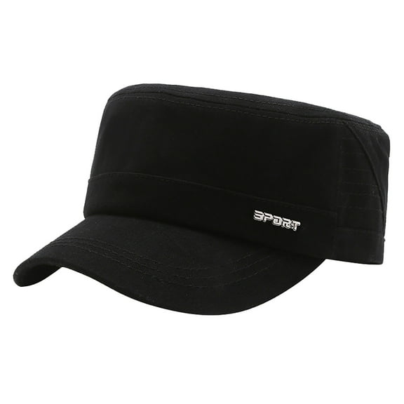 Military Cap! Yigetop Cheers.Us Men Cotton Cap Cadet Hat Trucker Dad Hat Flat Top Adjustable Classic Baseball Cap Army Hat Black A