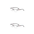 thumbnail image 1 of Qarigey Gafas de lectura unisex de medio marco de metal para hombres y mujeres, gafas ligeras, gafas sin receta, color negro Negro 2piezas, 1 of 6