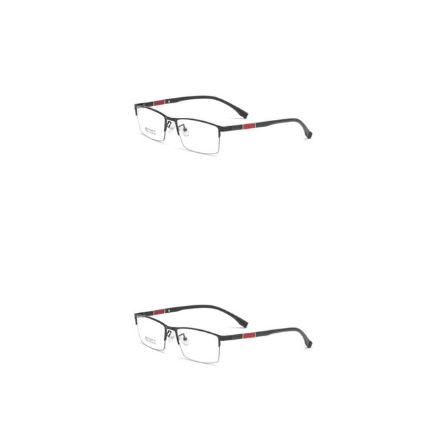 Qarigey Gafas de lectura unisex de medio marco de metal para hombres y mujeres, gafas ligeras, gafas sin receta, color negro Negro 2piezas