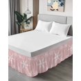 thumbnail image 4 of Christmas Snowflake Bed Skirt Pink Winter Classic Texture Bed Skirts King Size 16 Inch Drop, Wrap Around Dust Ruffle&nbsp;Bedskirt with Adjustable Elastic Belt for Queen Size Beds, 4 of 7