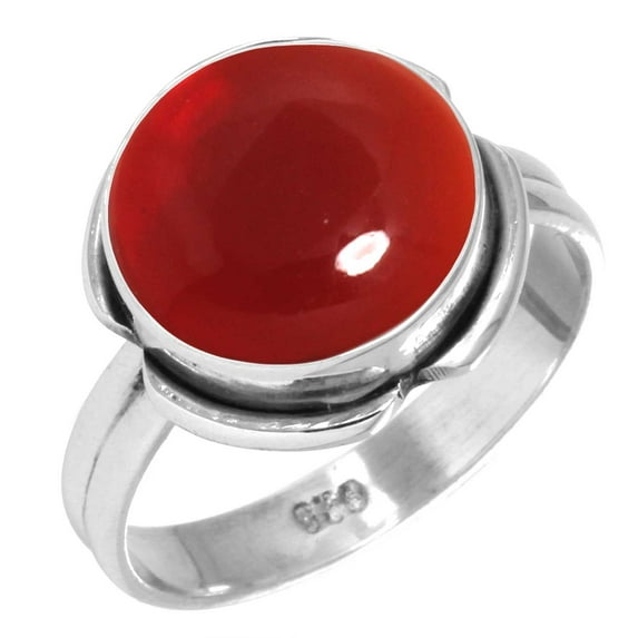 925 Sterling Silver Ring For Women - Teens Red Garnet Quartz Gemstone Silver Ring Size 8 January Birthstone Costume Silver Ring Size 8 Thanksgiving Gift For Girl Friend Gemstone 925 Silver Jewelry