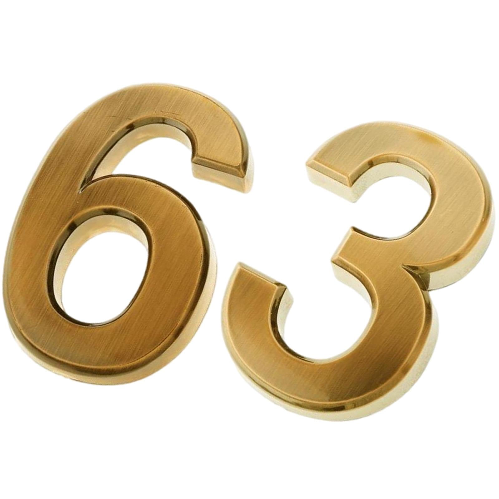 2pc Door Address Number Self Adhesive House Number 6 Plaques Sticker