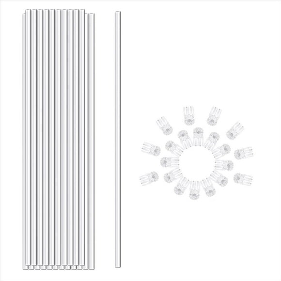 Estacas para Plantas, Palitos para Plantas, 20 Piezas de Estacas Acrílicas Transparentes de Soporte para Plantas, Estacas de Tallo Único de Jardín de 16 Pulgadas para Interiores