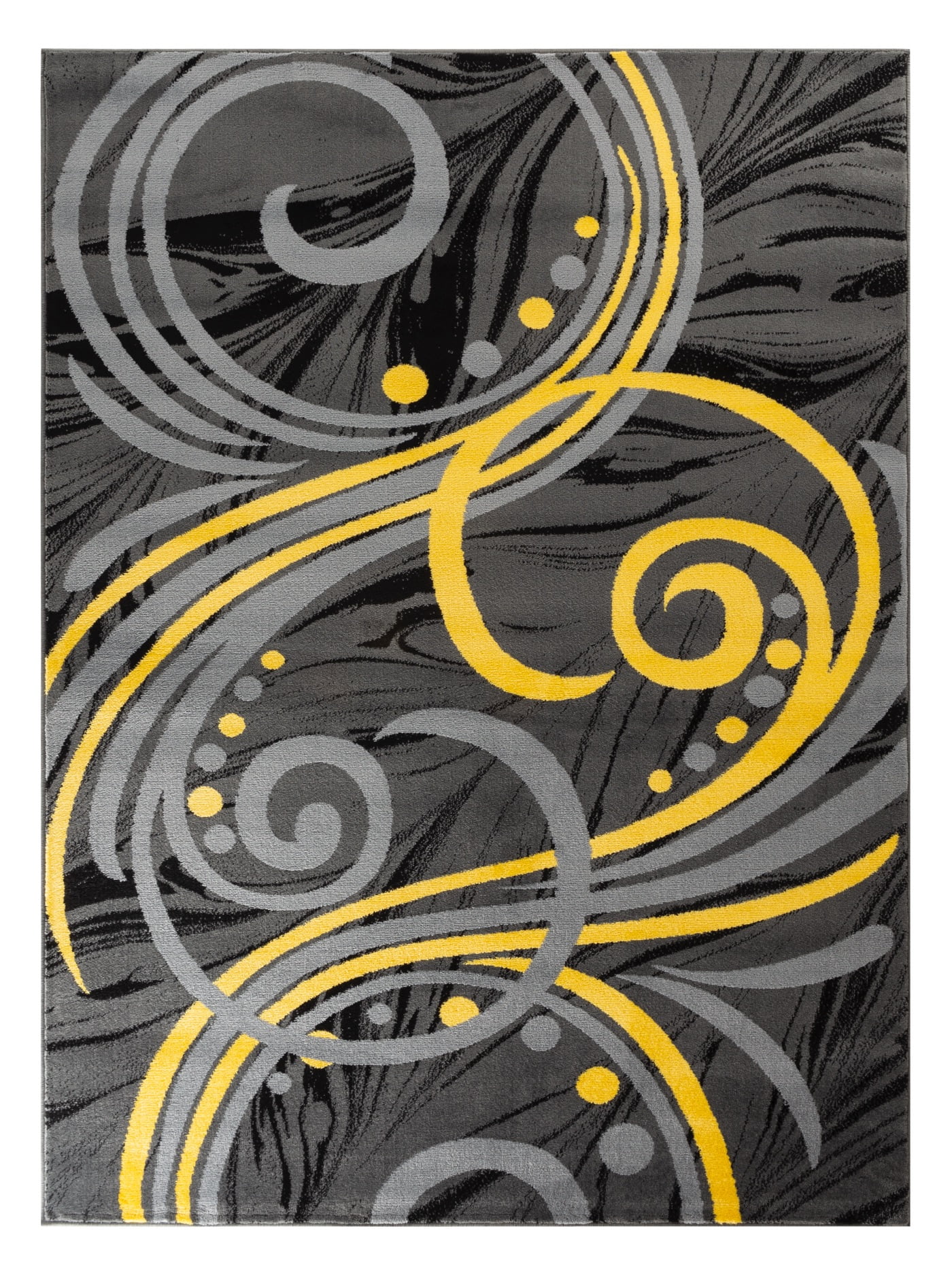 Rug and Decor Metro Collection Gray Yellow Black White Harmony Rug
