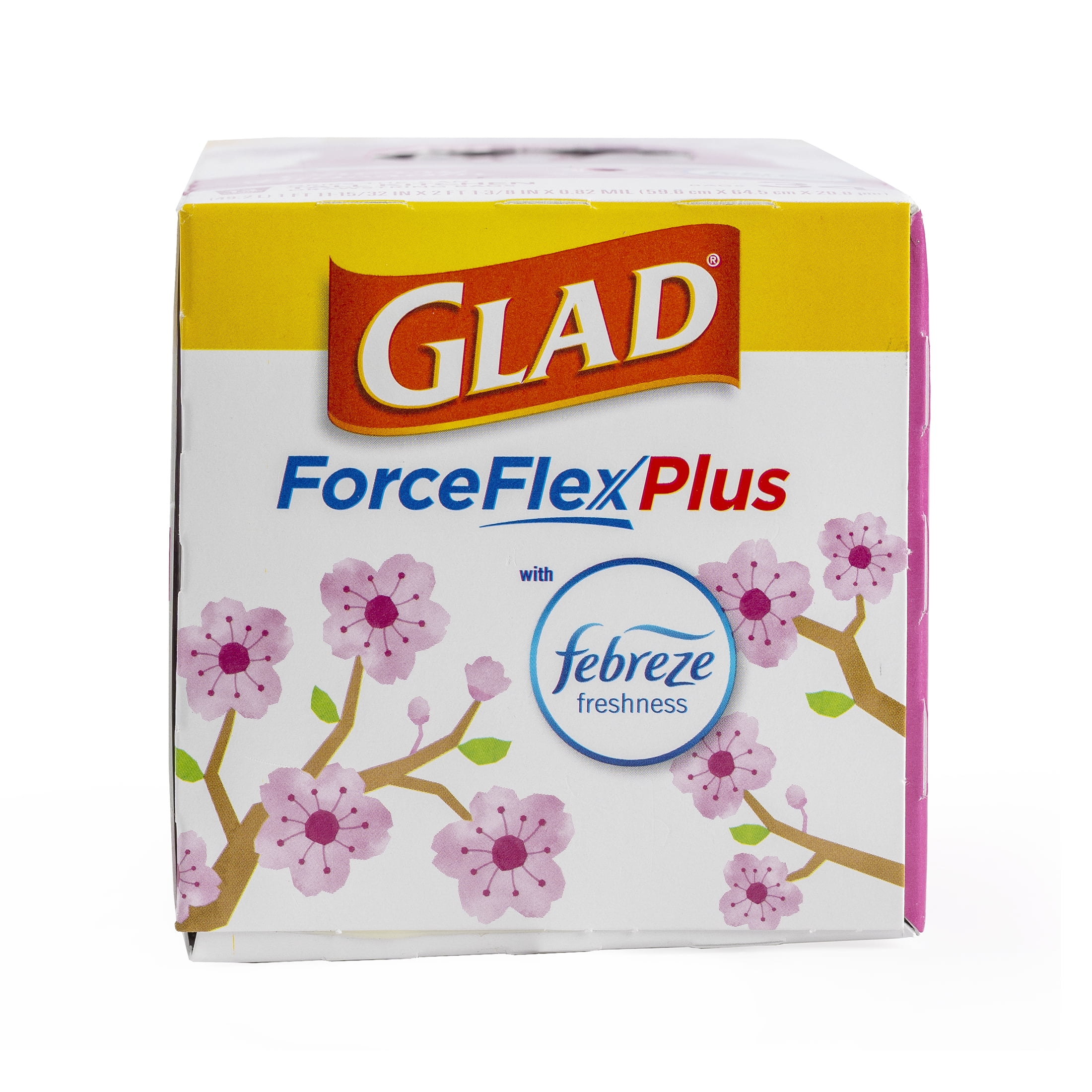 Glad ForceFlex MaxStrength 13 gal. Cherry Blossom Scent Pink