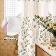 thumbnail image 3 of No Hook Shower Curtain, Orange Red Floral Shower Curtains for Bathroom with See Through Top Window, Fall Farmhouse Country Leaf Wild Flowers Waterproof & Washable Bath Curtain Stall 48"x72", 3 of 8