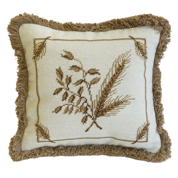 Rye Needlepoint Accent Pillow