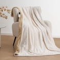thumbnail image 2 of MARNUR Heated Blanket Extra Large Electric Throw 50"×72", Jacquard Faux Fur & Sherpa Heated Throw Blanket with 10 Heat Levels, 4H Timer, Machine Washable, White, 2 of 10