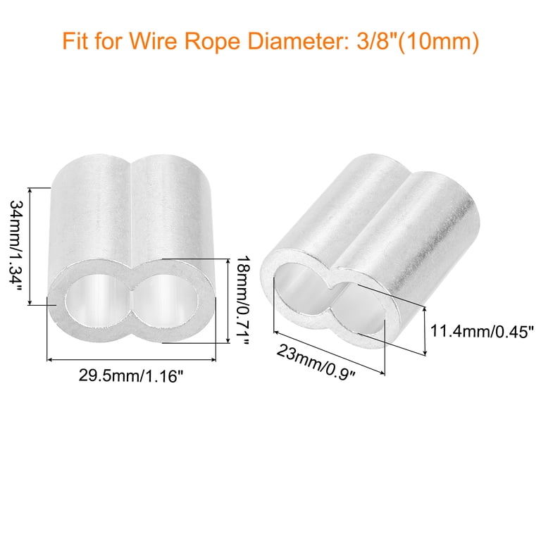 Aluminum Cable Crimps Sleeves for 1/2 Wire Rope Cable - Aluminum Cable Aluminum Cable Crimps Sleeves for 1/2 Wire Rope Cable - Aluminum Cable