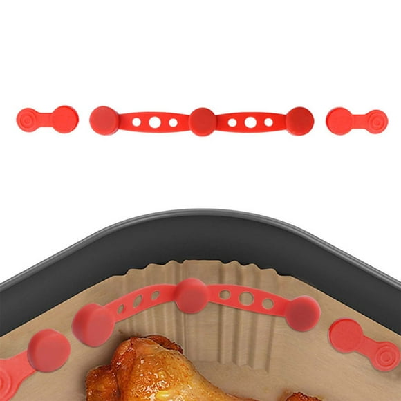 Binwennn Air Fryer Silicone Buckle For Holding Down Air Fryer Parchment Paper Lock Disposable Liners Safely & Paper To Burn Baking Pans Set Silicone compatible with Macaron Silicone Baking Mats