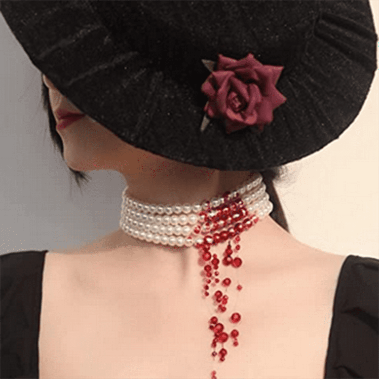 Pearl Choker Adjustable Costume Accessory Pearl Choker Adjustable Costume Accessory
