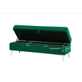 thumbnail image 6 of Storage Ottoman Bench, Velvet Entryway Bench with Sturdy Metal Legs, End of Bed Bench with Protective Foot pads for Living Room, Bedroom, Weight Capacity 500 LBS, 6 of 7