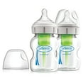 thumbnail image 1 of Dr. Brown's Natural Flow Anti-Colic Options+ Wide-Neck Glass Baby Bottle 2x5oz Bottles with Level 1 Slow Flow Nipple, 0m+, 1 of 2