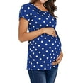 thumbnail image 3 of LilyLLL Womens Maternity Dot Polka Scoop Neck Short Sleeve Tunic Tops, 3 of 4