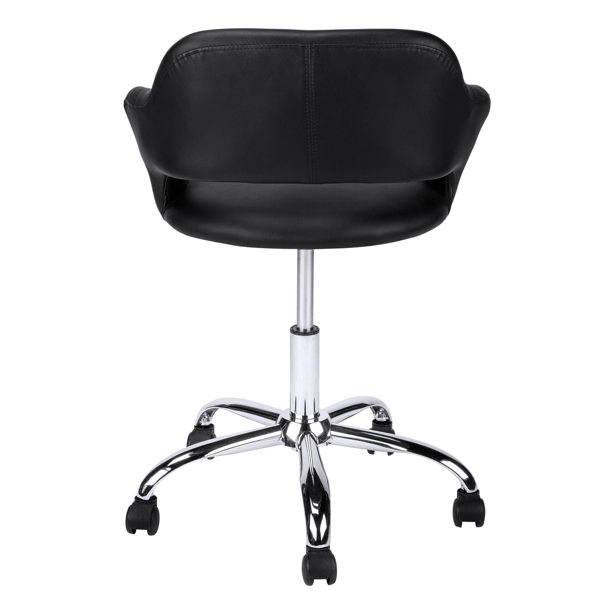 Monarch Specialties Office Chair, Swivel, Ergonomic, Armrests, Work, Black Leather Look