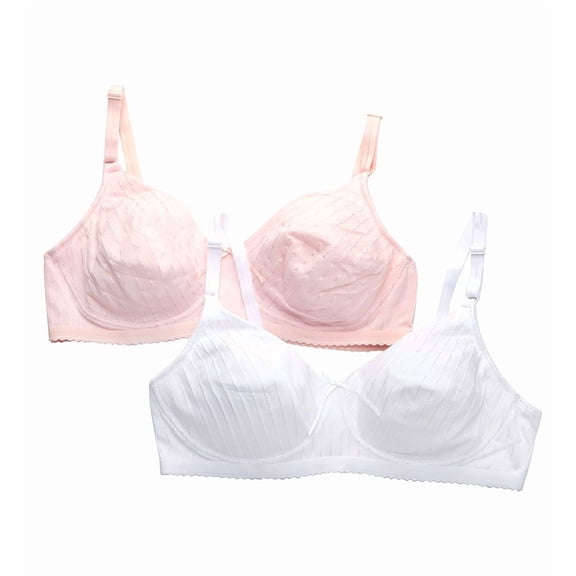Fruit of the Loom Women's Lightly Padded Wirefree Bra, 2 Pack