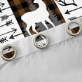 thumbnail image 4 of Feelyou Bear Deer Curtains Pack of 2 (42x84 Each), Brown Patchwork Plaid Curtains Blackout, 4 of 6