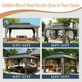 thumbnail image 5 of Domi Outdoor Living 12’ X 12’ Hardtop Gazebo Canopy with Netting & Curtains, Outdoor Aluminum Gazebo with Galvanized Steel Double Roof for Patio Lawn and Garden, Gray, 5 of 10