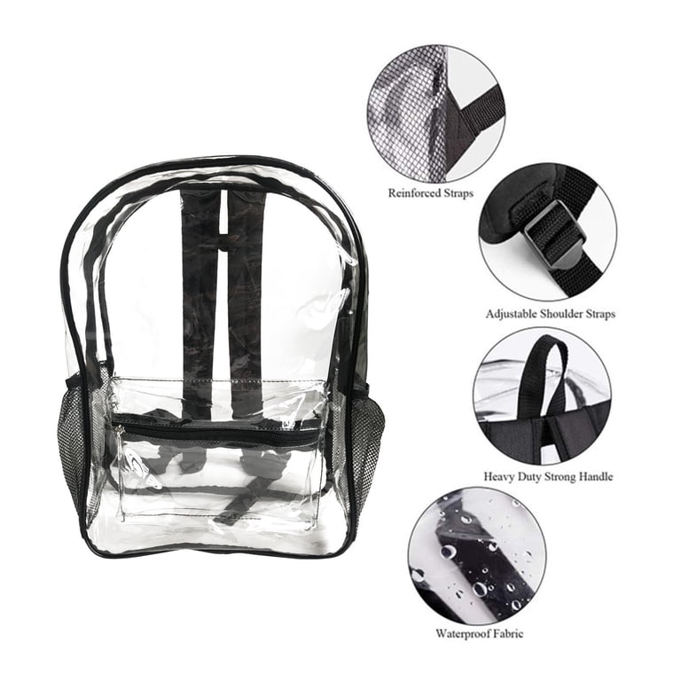Clear Backpack Stadium Approved 12x6x12 Waterproof PVC Amazon.com: Oraben Clear Backpack Stadium Approved 12X6x12  main image 4